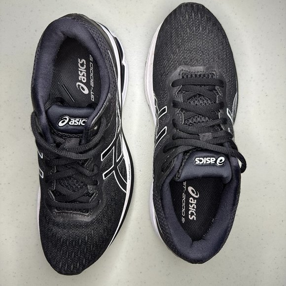 Asics Womens GT 2000 9 1012A859 Black and White Running Shoes Sneakers Size 7 - Picture 2 of 9